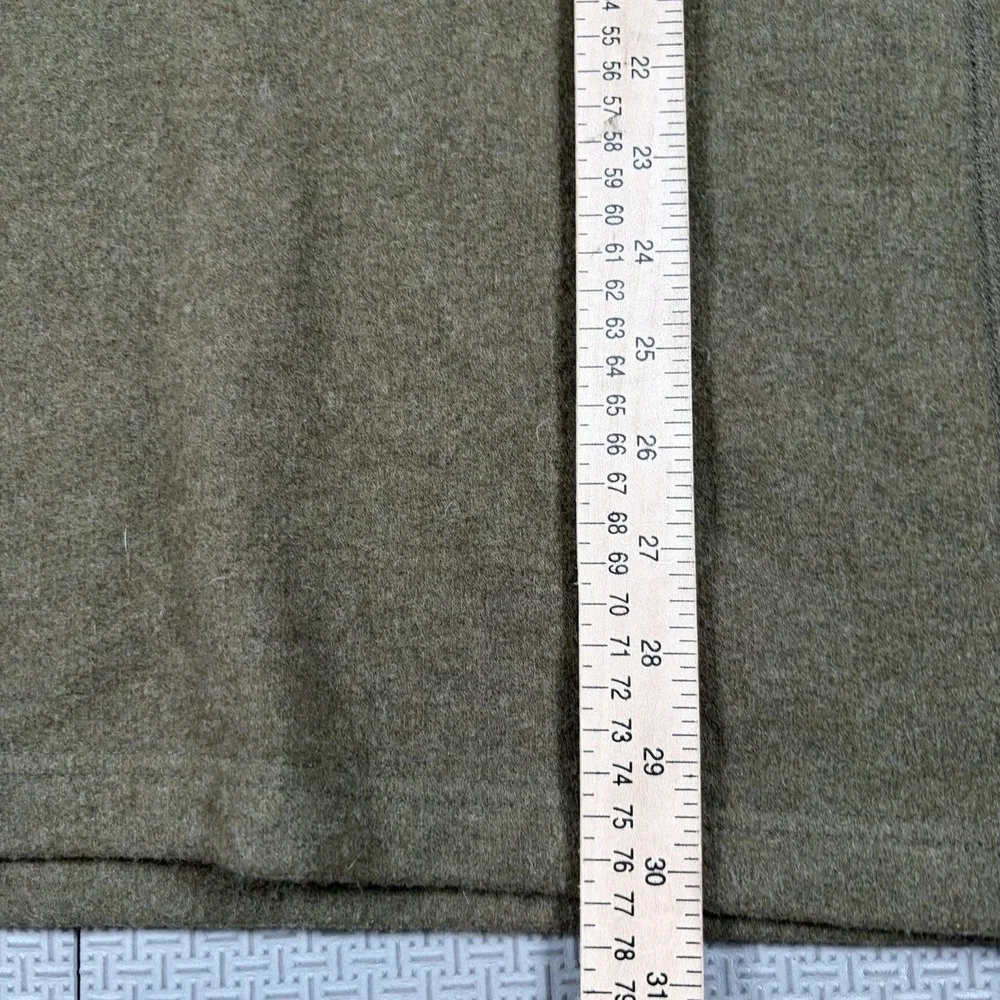 Ibex Sweater Men Sz XL Olive Shawl Collar Wool Knit Pullover Elbow Patch